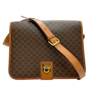 Celine shoulder bag brown Macadam coated canvas